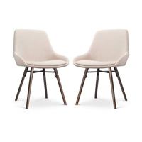 Nolon Nena-Isa Eetkamerstoelen Set van 2 - Beige - Walnoot