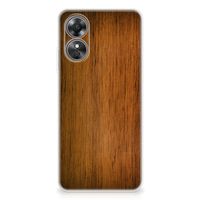 OPPO A17 Bumper Hoesje Donker Hout