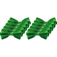 10x Groene verkleed vlinderstrikjes 12 cm voor dames/heren - thumbnail