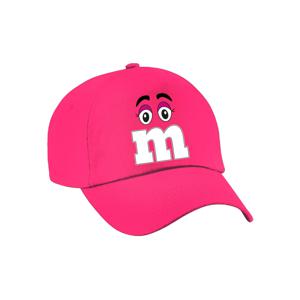 Verkleed pet voor volwassenen - letter M - roze - unisex - carnaval - themafeest