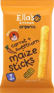 Ella&apos;s Kitchen Maize sticks carrot sweetcorn 7+ maanden bio