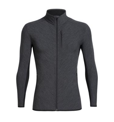Icebreaker Descender LS Zip Hood Trui Jet Hthr/Black S