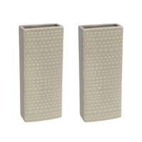 8x Radiator bak luchtbevochtigers / waterverdampers rechthoekig Luna taupe 17,7 cm