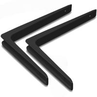 8x stuks plankdrager / plankdragers zwart gelakt aluminium 25 x 20 cm