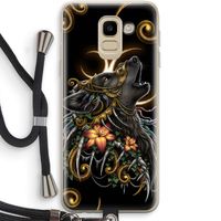 Huilende Wolf: Samsung Galaxy J6 (2018) Transparant Hoesje met koord