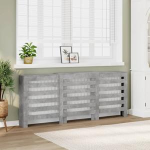 VidaXL Radiatorombouw 205x21,5x83,5 cm bewerkt hout betongrijs