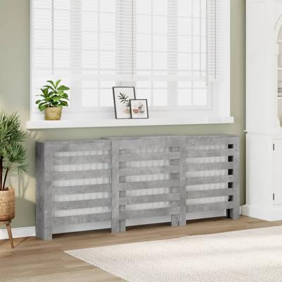 VidaXL Radiatorombouw 205x21,5x83,5 cm bewerkt hout betongrijs