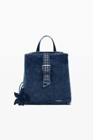 Kleine denim rugzak bloem - BLUE - U