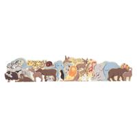 Small Foot - houten letter en vormenpuzzel dieren, 26st.
