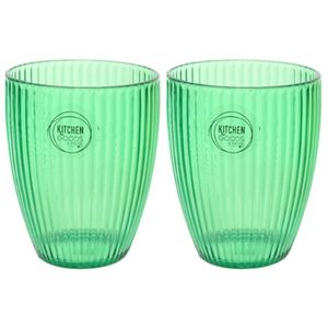 Set van 2x stuks kunststof bekers groen 200 ml