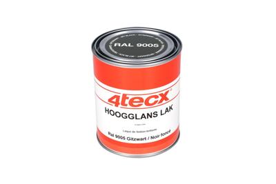 4tecx Hoogglans lak RAL 9005 gitzwart 0,75ltr