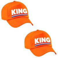 4x stuks king pet / cap oranje Koningsdag/ EK/ WK - thumbnail