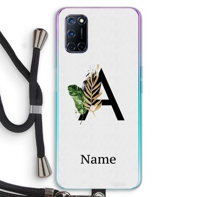 Charcoal Flora: Oppo A72 Transparant Hoesje met koord