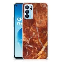 OPPO Reno 6 5G TPU Siliconen Hoesje Marmer Bruin - thumbnail