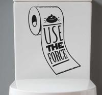 Badkamersticker WC papier Use The force