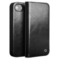Qialino iPhone 16e hoesje - Leren bookcase - Zwart Qialino iPhone 16e hoesje - Leren bookcase - Zwart