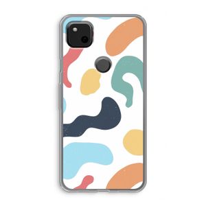 Memphis Shapes Blue: Google Pixel 4a Transparant Hoesje