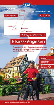 Fietskaart F-ELVO ADFC Radtourenkarte Elsass - Vogezen 7-Tage-Radtour | BVA BikeMedia