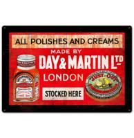 All Polishes And Creams Made By Day & Martin Ltd London Zwaar Metalen Bord 45 x 30 cm