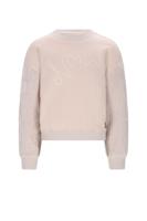 NoNo winter sweater meisjes - wit - Konono - vevet contrast mouwen