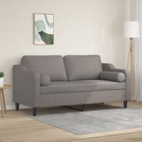 Tweezitsbank met sierkussens 140 cm stof taupe