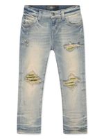 AMIRI KIDS jean MX1 droit à effet usé - Bleu