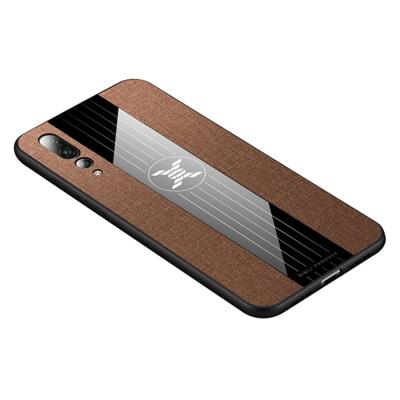 Voor Huawei P20 Pro XINLI stiksels doek Textue schokbestendig TPU beschermhoes (bruin)