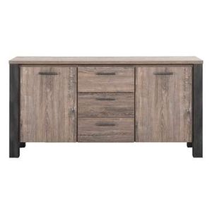 Dressoir Kai - donkerbruin eikenkleur - 84x168x50 cm - Leen Bakker