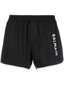 Balmain short de sport à logo imprimé - Noir