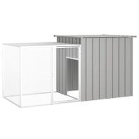 Kippenhok 200x91x100 cm gegalvaniseerd staal grijs