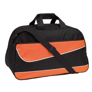 Sporttas/weekendtas - oranje/zwart - 55 x 32 x 28 cm - 50 liter - Fitness/vrije tijd tassen