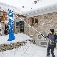 Sneeuwhark voor Dak met 4 Verlengstukken 170-608 cm Aluminium Dakhark met Wielen Anti-Slip Steel Brede Snijkop voor Auto Thuis