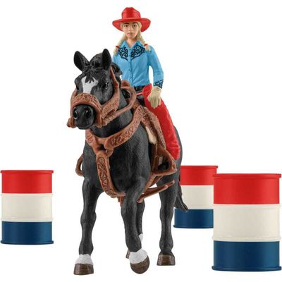 Farm World - Barrel racing met cowgirl Speelfiguur