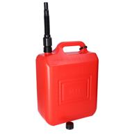 Jerrycan/benzinetank - 20 liter - knalrood - kunststof - met flexibele schenktuit