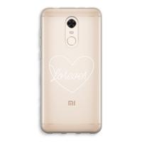 Forever heart pastel: Xiaomi Redmi 5 Transparant Hoesje - thumbnail