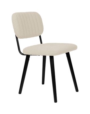 ZILT Eetkamerstoel 'Rasheen' Bouclé, kleur Wit
