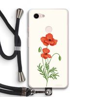 Red poppy: Pixel 3 XL Transparant Hoesje met koord