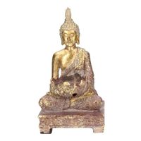 Goud boeddha beeldje met waxine/theelicht houder 18 cm   -