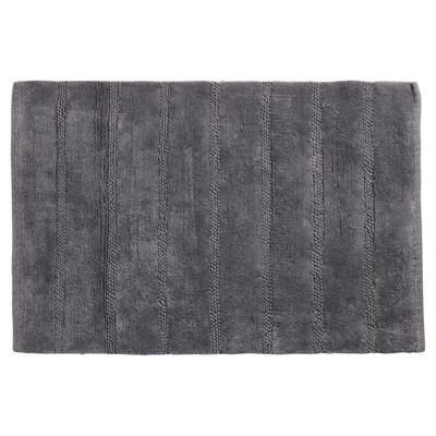 Differnz Stripes badmat 100% katoen - geschikt voor vloerverwarming - 45 x 75 cm - grijs