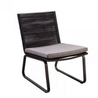 Yoi - Kome lounge chair alu black/rope black/soil - thumbnail