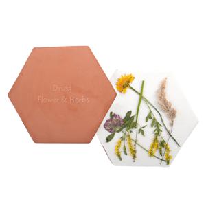 Esschert Design magnetron bloemen/bladeren/kruidenpers - terracotta - 19.5 x 17 x 3.5 cm   -