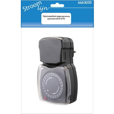 Tijdschakelklok dagprogramma spatwaterdicht IP44 - 6663050