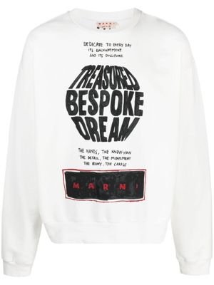 Marni pull en coton à imprimé graphique - Blanc