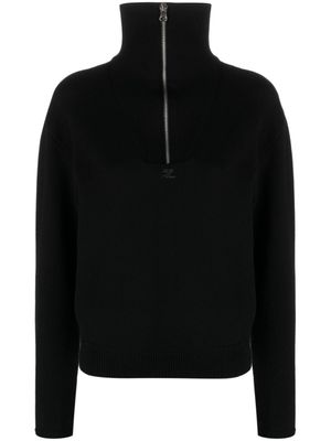 Courrèges pull à patch logo - Noir