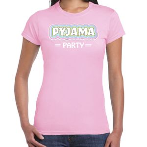 Verkleed T-shirt voor dames - pyjama party - roze - carnaval - foute party