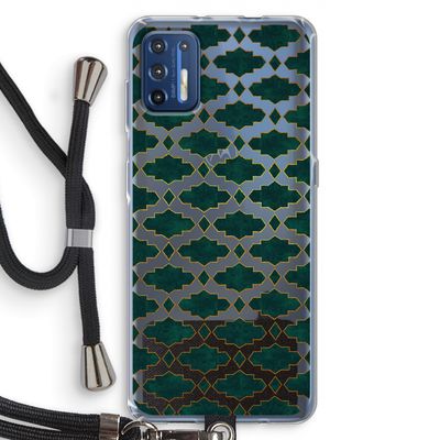 Moroccan tiles: Motorola Moto G9 Plus Transparant Hoesje met koord