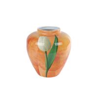 Vaas Tulp oranje metaal 20x20x22cm