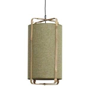 Light&living Hanglamp Ø42x70 cm SENDAI groen+bamboe naturel