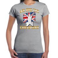 Verkleed T-shirt voor dames - Engeland - grijs - voetbal supporter - themafeest