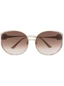 Gucci Eyewear lunettes de soleil GG à monture oversize - Or